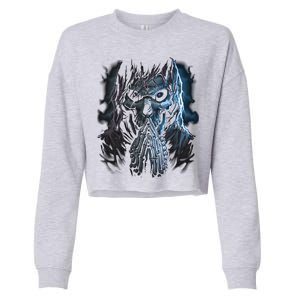 Praying Reaper Skeleton Cropped Pullover Crew