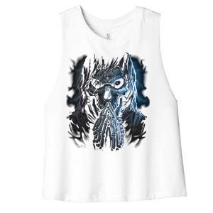 Praying Reaper Skeleton Women's Racerback Cropped Tank