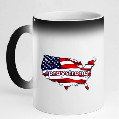 #praystrong Pray Strong For America  11oz Black Color Changing Mug