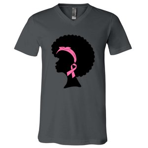 Pink Ribbons Breast Cancer Awareness For Women Girl Gifts V-Neck T-Shirt