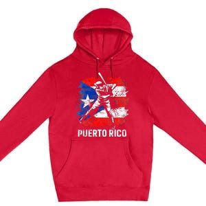 Puerto Rican Baseball Player Puerto Rico Flag Baseball Fans Premium Pullover Hoodie