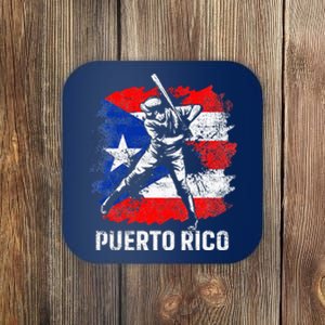 Puerto Rican Baseball Player Puerto Rico Flag Baseball Fans Coaster