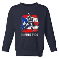 Puerto Rican Baseball Player Puerto Rico Flag Baseball Fans Toddler Sweatshirt