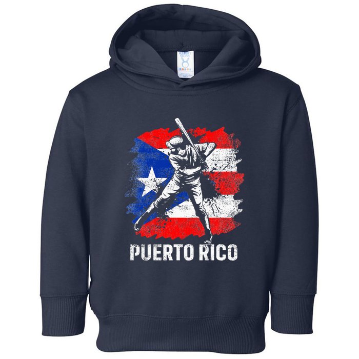 Puerto Rican Baseball Player Puerto Rico Flag Baseball Fans Toddler Hoodie