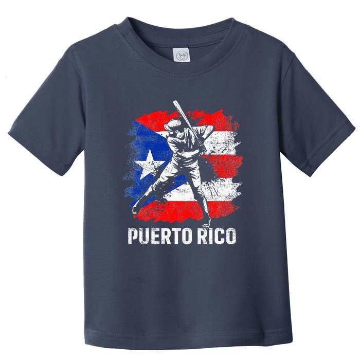 Puerto Rican Baseball Player Puerto Rico Flag Baseball Fans Toddler T-Shirt