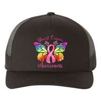 Pink Ribbon Butterfly Breast Cancer Yupoong Adult 5-Panel Trucker Hat