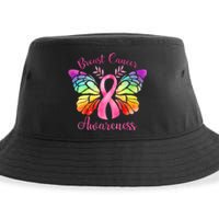 Pink Ribbon Butterfly Breast Cancer Sustainable Bucket Hat