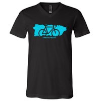 Puerto Rico Bike Cycling V-Neck T-Shirt