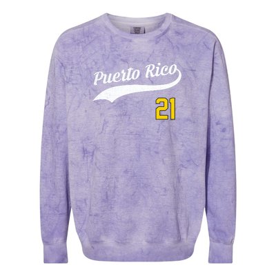 Puerto Rico Baseball 21 For Santurce Baseball Fans Colorblast Crewneck Sweatshirt