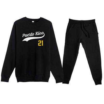 Puerto Rico Baseball 21 For Santurce Baseball Fans Premium Crewneck Sweatsuit Set