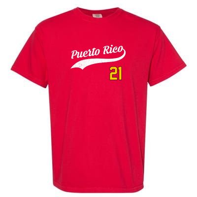 Puerto Rico Baseball 21 For Santurce Baseball Fans Garment-Dyed Heavyweight T-Shirt