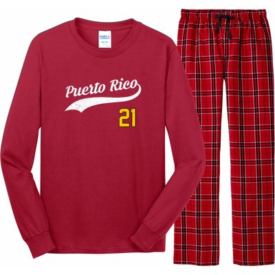 Puerto Rico Baseball 21 For Santurce Baseball Fans Long Sleeve Pajama Set