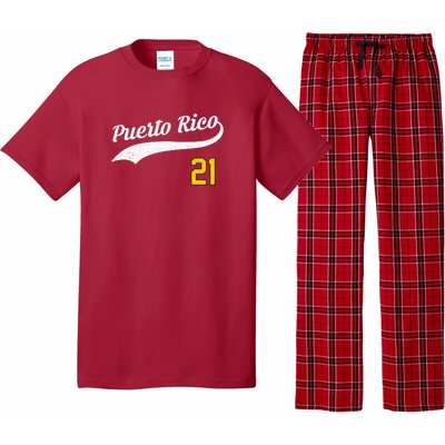 Puerto Rico Baseball 21 For Santurce Baseball Fans Pajama Set