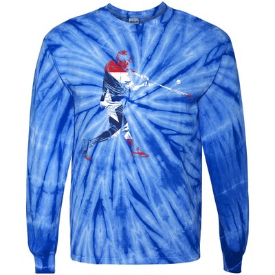 Puerto Rico Baseball Gift Cute Famous Island Game Gift Tie-Dye Long Sleeve Shirt