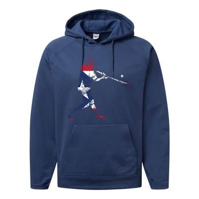 Puerto Rico Baseball Gift Cute Famous Island Game Gift Performance Fleece Hoodie