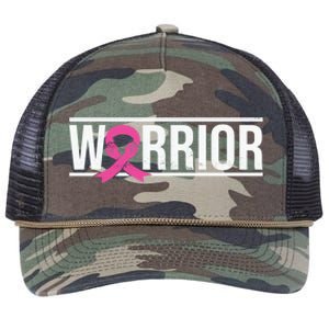 Pink Ribbon Breast Cancer Awareness Warrior Fighter Survivor Gift Retro Rope Trucker Hat Cap