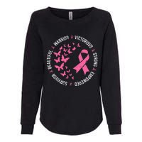 Pink Ribbon Butterfly Warrior Cute Breast Cancer Gifts Womens California Wash Sweatshirt