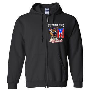 Puerto Rico Baseball PR Boricua Player Full Zip Hoodie