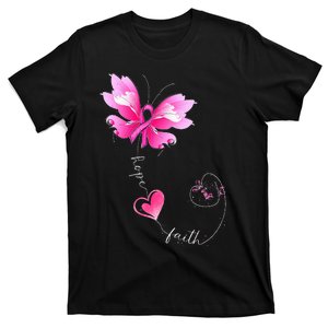 Pink Ribbon Butterfly Breast Cancer Awareness T-Shirt