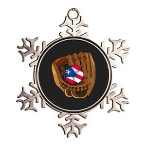 Puerto Rican Baseball Sport Puerto Rico Baseball Team Metallic Star Ornament