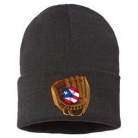 Puerto Rican Baseball Sport Puerto Rico Baseball Team Sustainable Knit Beanie