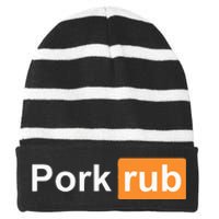 Pork Rub Bbq Smoker Lover Striped Beanie with Solid Band