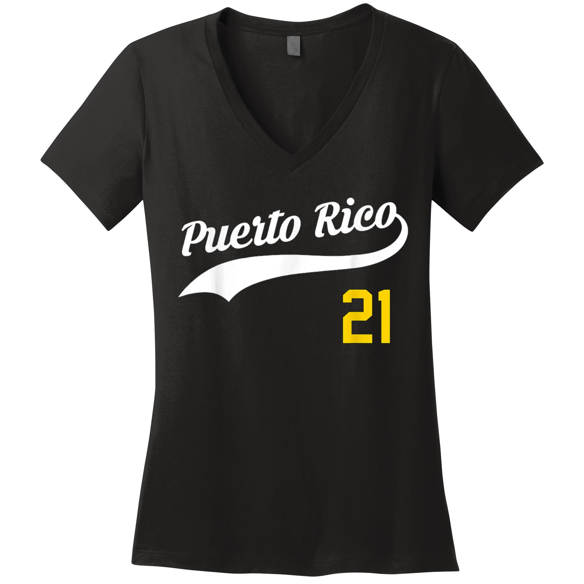 Puerto Rico Baseball 21 For Santurce Baseball Fans Women's V-Neck T-Shirt