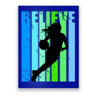 Purple Retro Basketball Team Coach Coaching Female Gift Poster