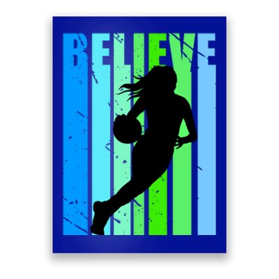 Purple Retro Basketball Team Coach Coaching Female Gift Poster