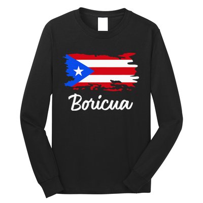 Puerto Rico Boricua Vintage Puerto Rican Flag Long Sleeve Shirt