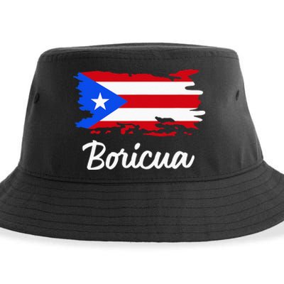 Puerto Rico Boricua Vintage Puerto Rican Flag Sustainable Bucket Hat