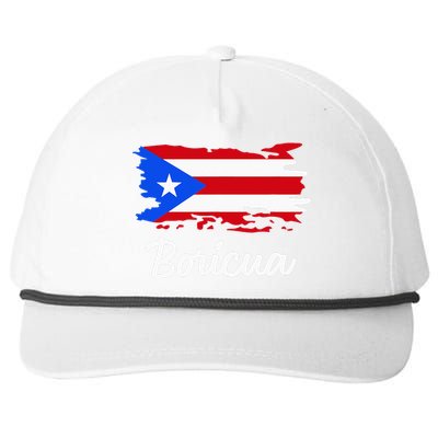 Puerto Rico Boricua Vintage Puerto Rican Flag Snapback Five-Panel Rope Hat