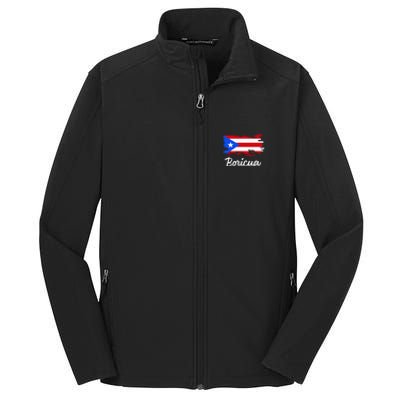 Puerto Rico Boricua Vintage Puerto Rican Flag Core Soft Shell Jacket