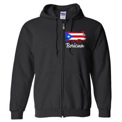 Puerto Rico Boricua Vintage Puerto Rican Flag Full Zip Hoodie