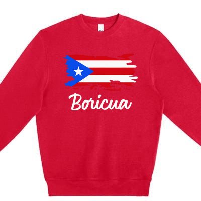 Puerto Rico Boricua Vintage Puerto Rican Flag Premium Crewneck Sweatshirt