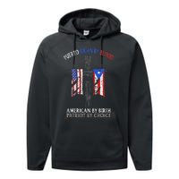 Puerto Rican By Blood American By Birth Patriot By Choice Performance Fleece Hoodie