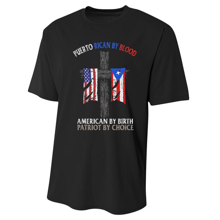 Puerto Rican By Blood American By Birth Patriot By Choice Performance Sprint T-Shirt