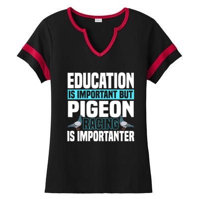 Pigeon Racing Birdwatching Trainer Breeder Ladies Halftime Notch Neck Tee