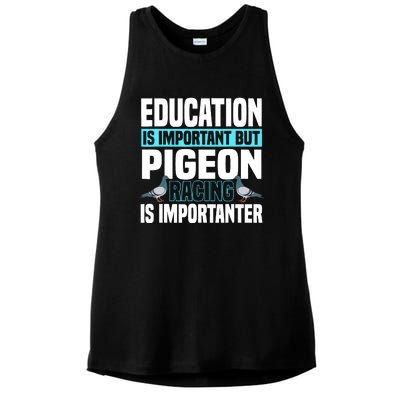 Pigeon Racing Birdwatching Trainer Breeder Ladies PosiCharge Tri-Blend Wicking Tank