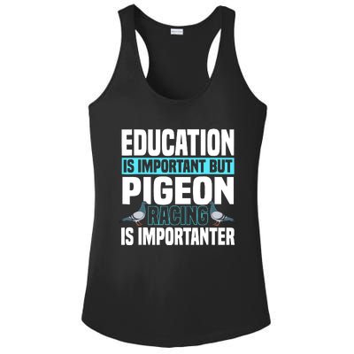 Pigeon Racing Birdwatching Trainer Breeder Ladies PosiCharge Competitor Racerback Tank