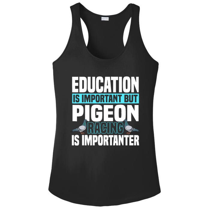 Pigeon Racing Birdwatching Trainer Breeder Ladies PosiCharge Competitor Racerback Tank