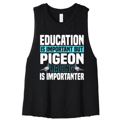 Pigeon Racing Birdwatching Trainer Breeder Women's Racerback Cropped Tank