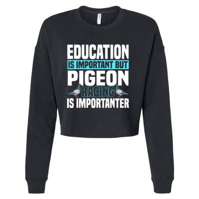 Pigeon Racing Birdwatching Trainer Breeder Cropped Pullover Crew