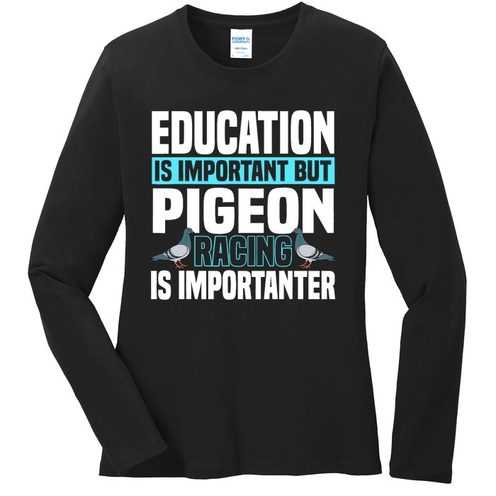 Pigeon Racing Birdwatching Trainer Breeder Ladies Long Sleeve Shirt