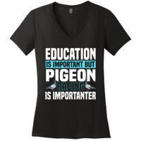 Pigeon Racing Birdwatching Trainer Breeder Women's V-Neck T-Shirt