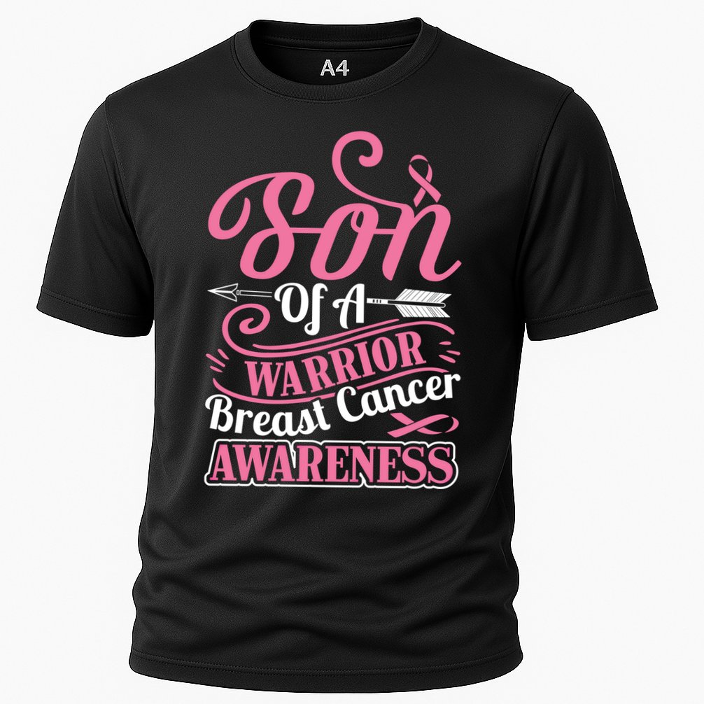 Pink Ribbon Breast Cancer Awareness Son Of Warrior Funny Gift Performance Shirt