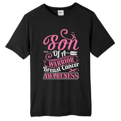 Pink Ribbon Breast Cancer Awareness Son Of Warrior Funny Gift Tall Fusion ChromaSoft Performance T-Shirt