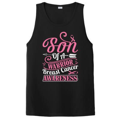 Pink Ribbon Breast Cancer Awareness Son Of Warrior Funny Gift PosiCharge Competitor Tank