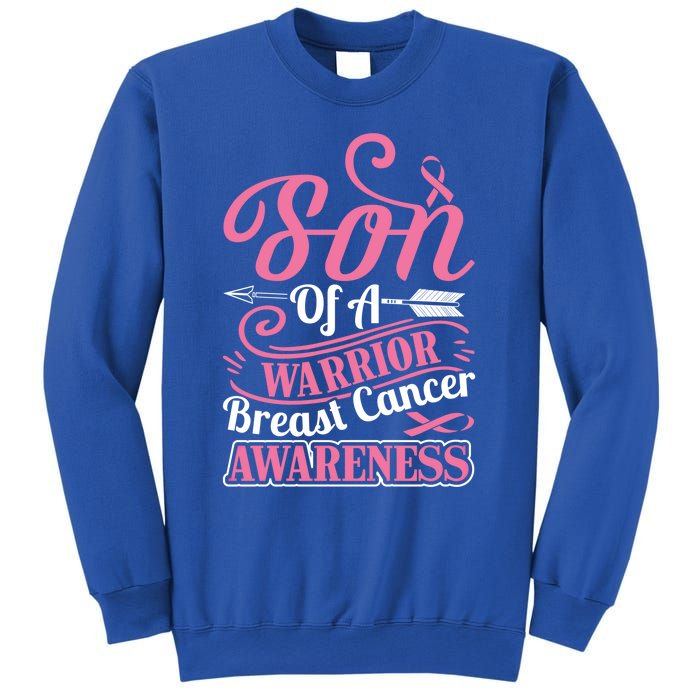 Pink Ribbon Breast Cancer Awareness Son Of Warrior Funny Gift Sweatshirt