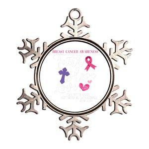 Pink Ribbon Breast Cancer Religious Faith Hope Love Great Gift Metallic Star Ornament